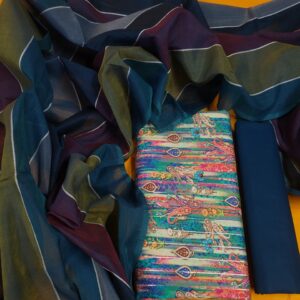Digital Print Unstitch 3 Pieces