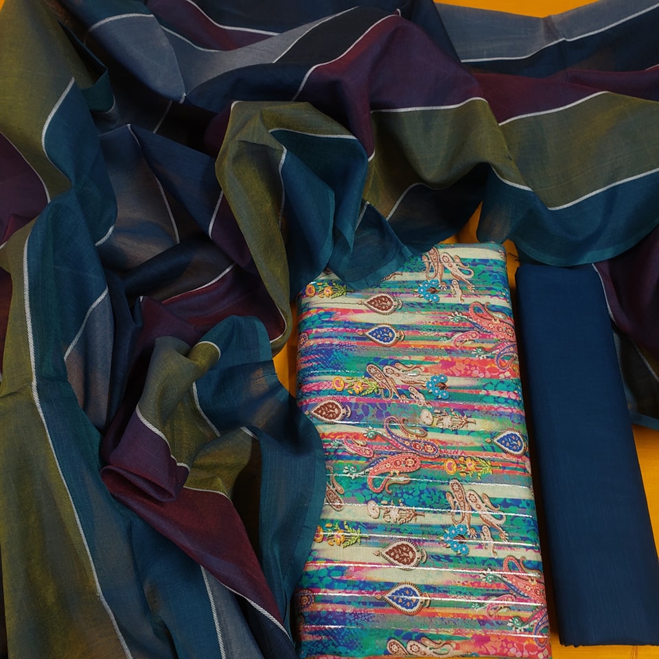 Digital Print Unstitch 3 Pieces